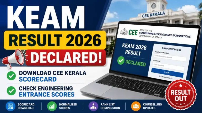 KEAM Result 2026 new