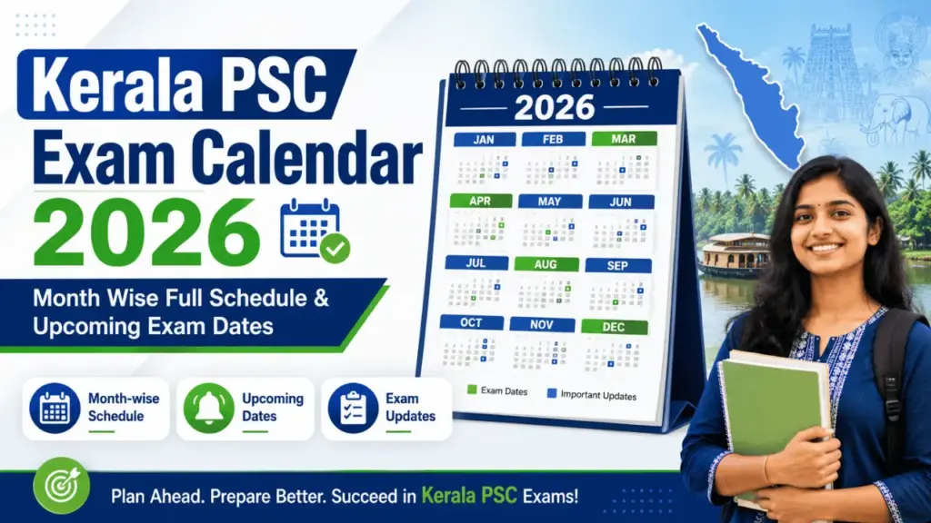Kerala PSC Exam calendar 2026