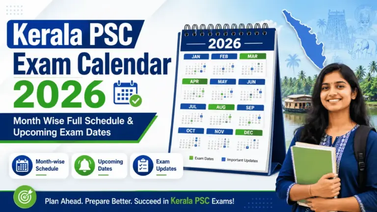 Kerala PSC Exam calendar 2026