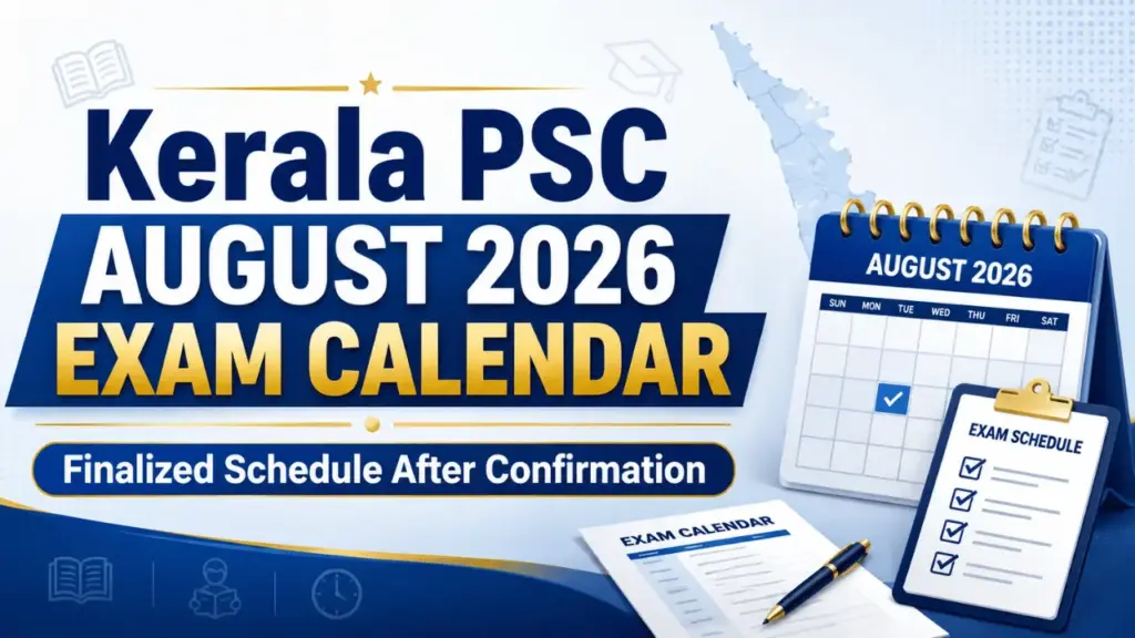 KERALA PSC AUGUST 2026 exam calendar