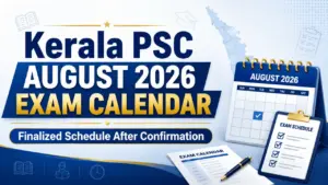 Kerala PSC August 2026 Exam Calendar — Finalized Schedule After Confirmation