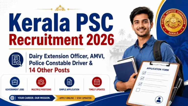 Kerala PSC Recruitment 2026 daily extension